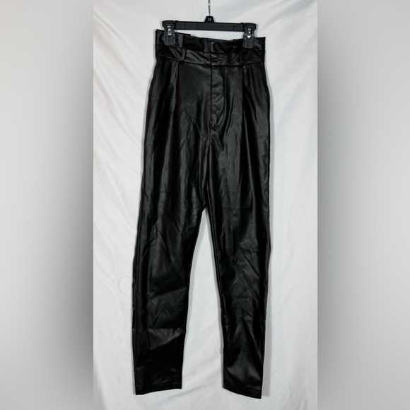 BB Dakota Women’s Paperbag Waist Faux Leather Pants In Black. Size 2. NWT. - Picture 16 of 16